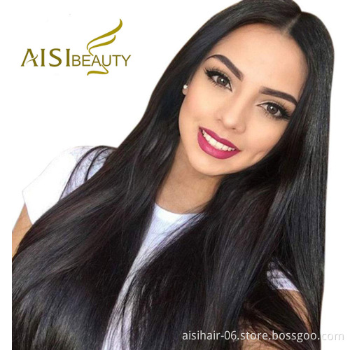 Aisi Beauty Wholesale Vendor Cheap Long Silky Straight Black Wig Swiss Lace Synthetic Hair For Black Women Lace Front Wig